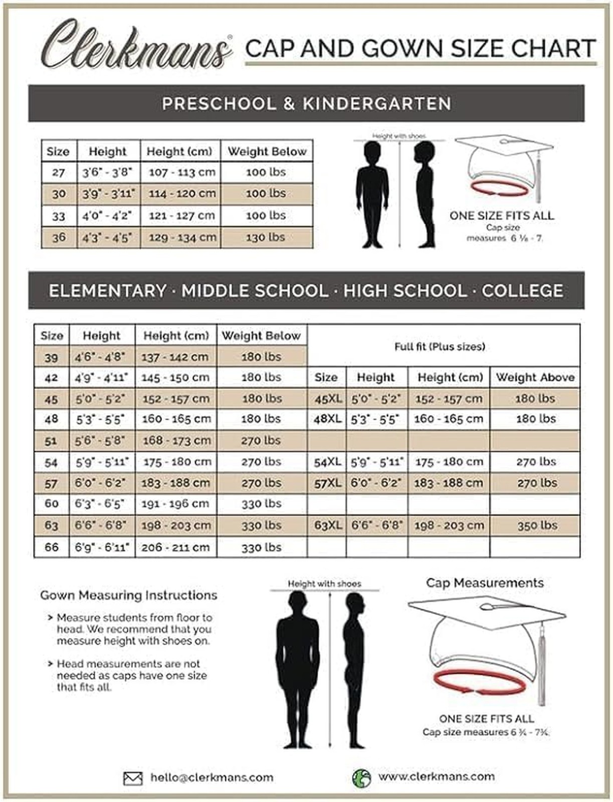 CLERKMANS Unisex Classic Masters Graduation Gown 60 (6’3″-6’5″)
