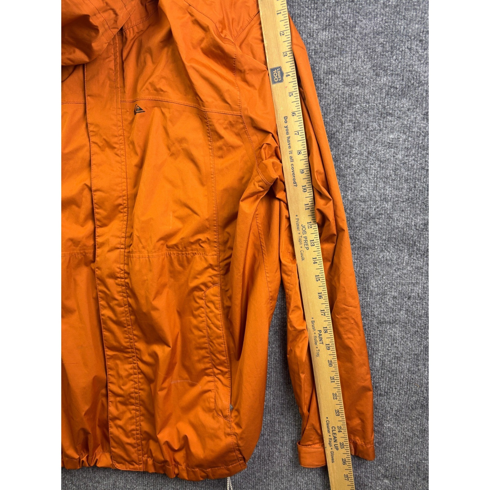 Quiksilver Mountain Division Jacket Mens Large Orange Ripstop Hooded Windbreaker