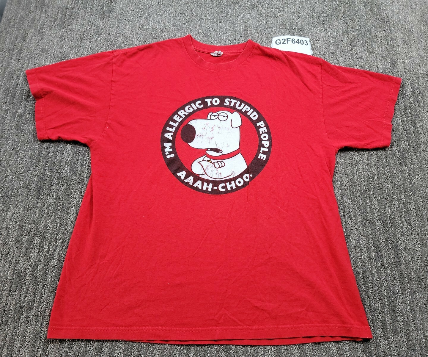 Delta Men Shirt XL Red Heavy Family Guy Funny Novelty Graphic Modern TV Cartoon