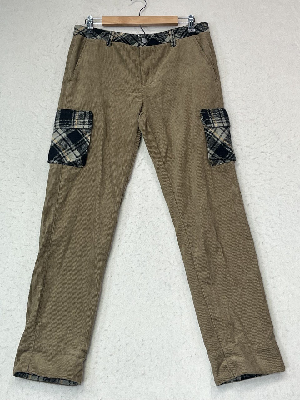WeSC Men’s Brown Colorblocked Corduroy Cargo Pants Size 29Wx32L
