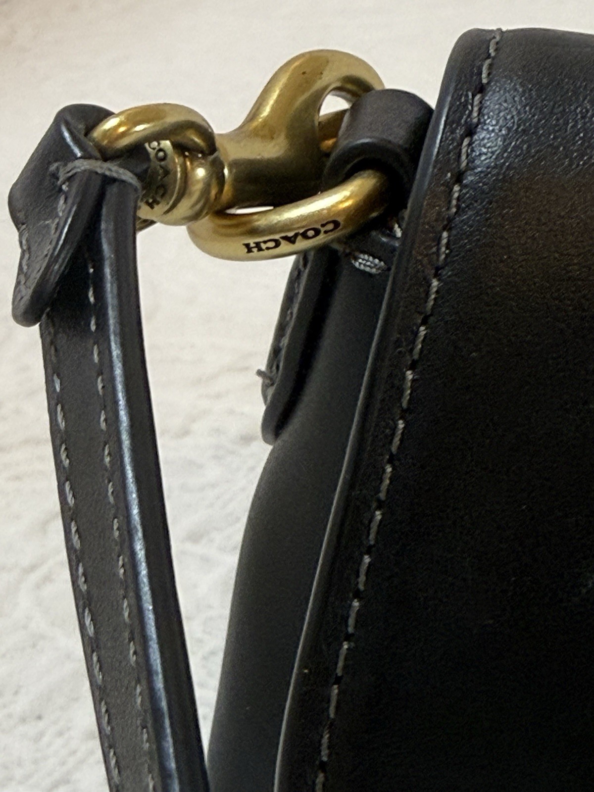 EUC Coach CAM16 Jet Tabby Shoulder Bag In Soft Black Leather