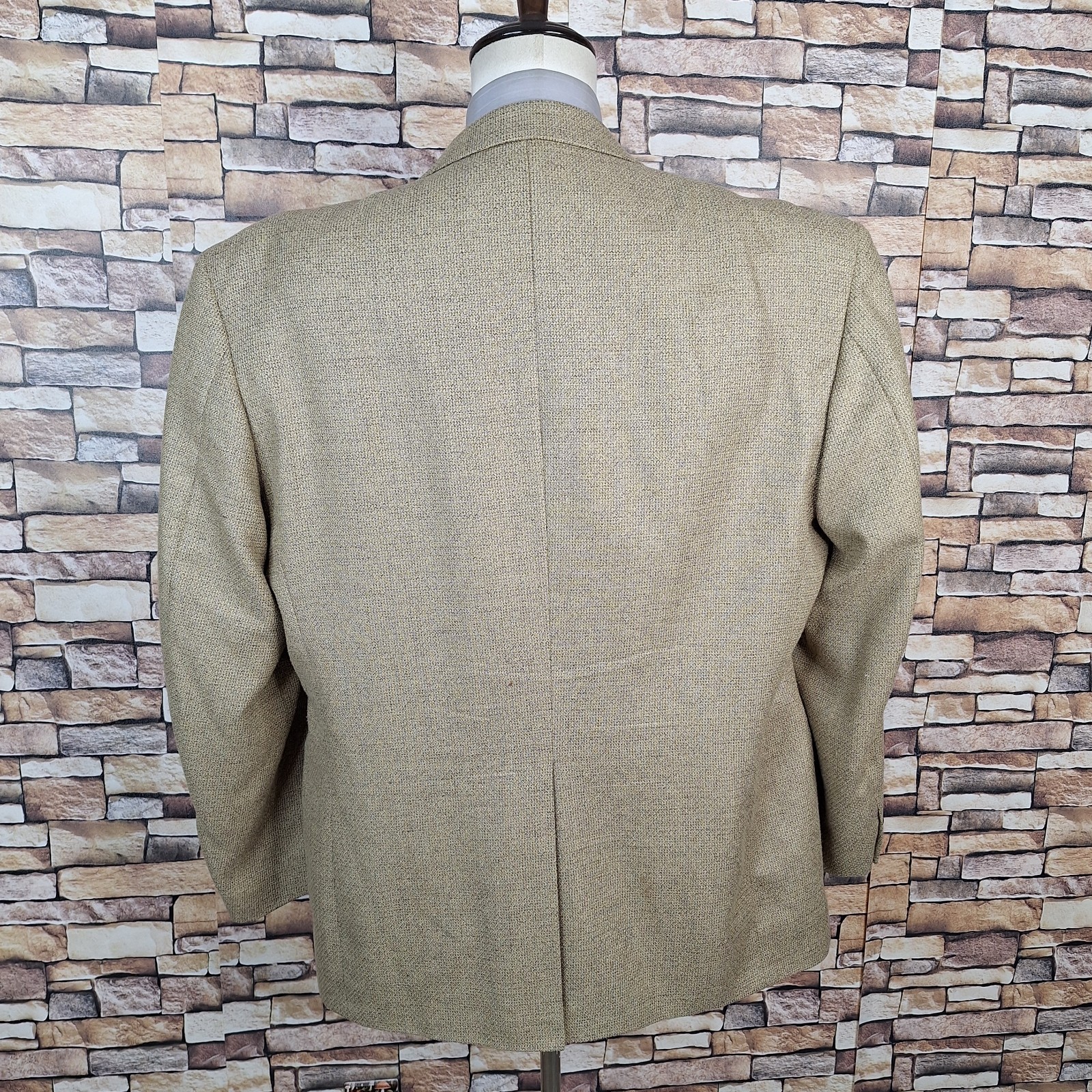 Deansgate Jacket Blazer Mens 48R Light Brown Silk Tweed Wool
