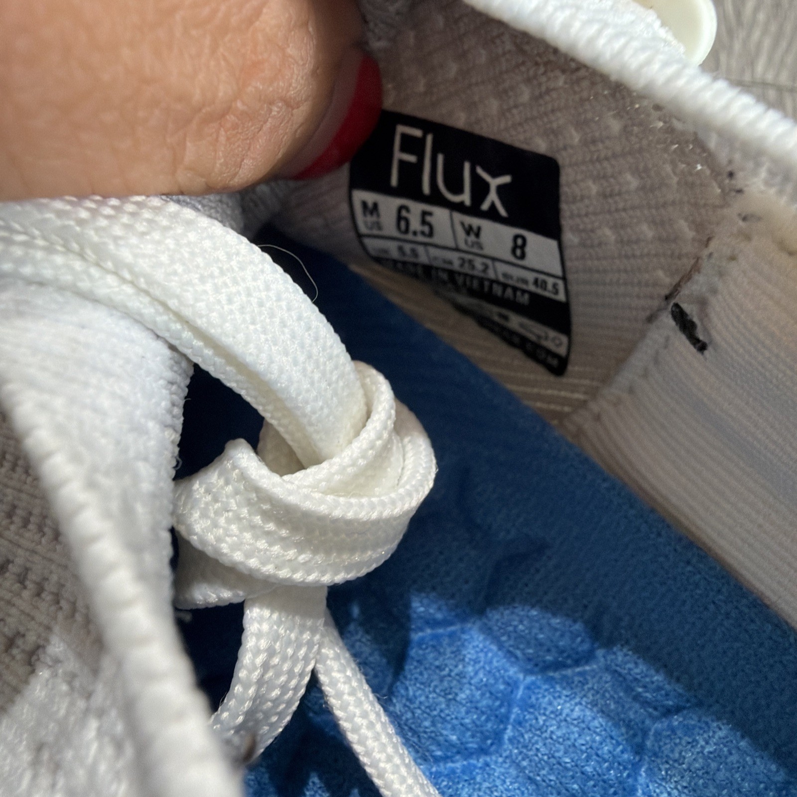 Flux Adapt Run White Gum Men 6.5 Women 8 Running Athletic Walking Knit Shoes