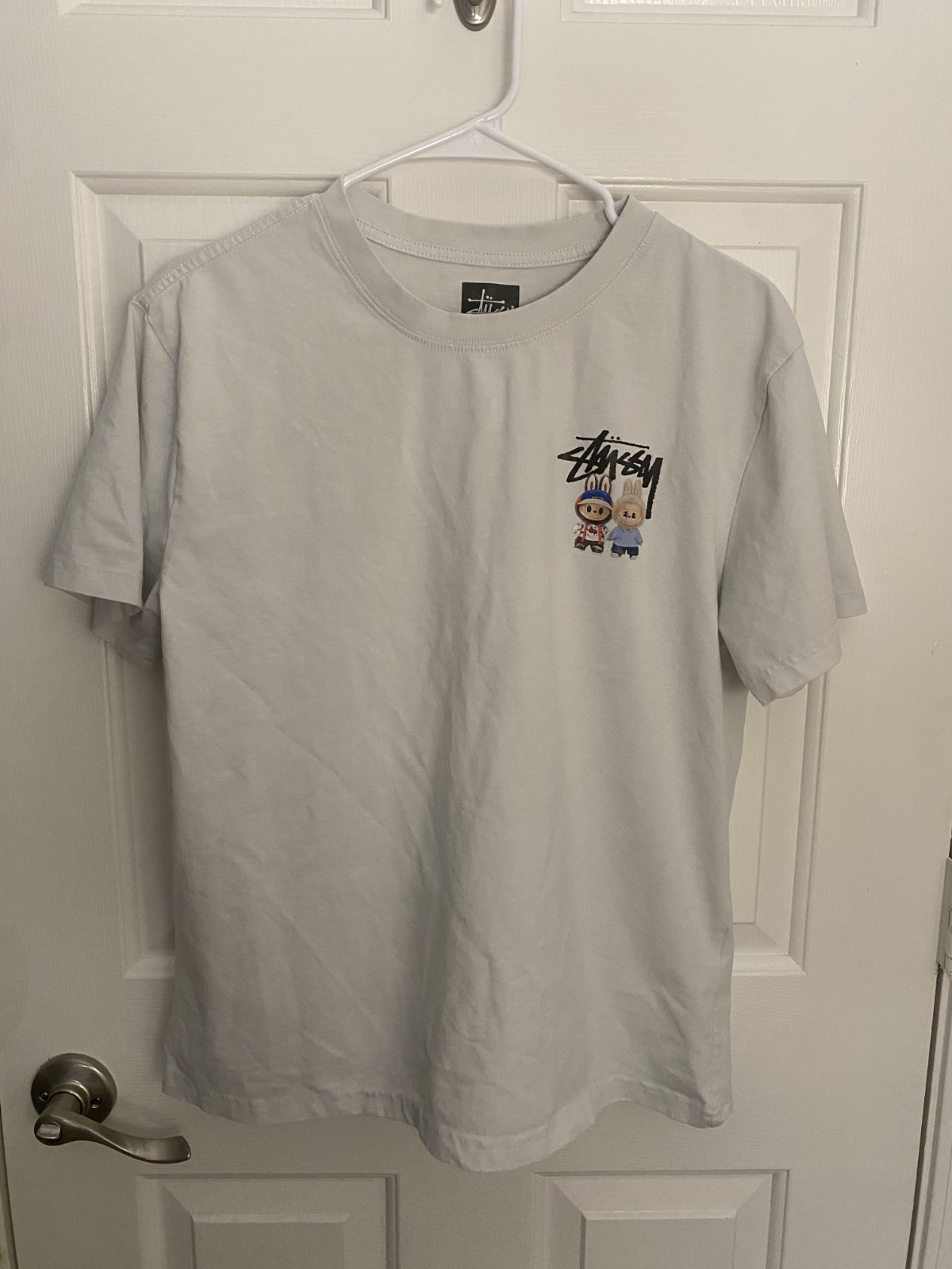 Stussy x Labubu Monsters Graphic T-Shirt White Cotton Size Large Streetwear