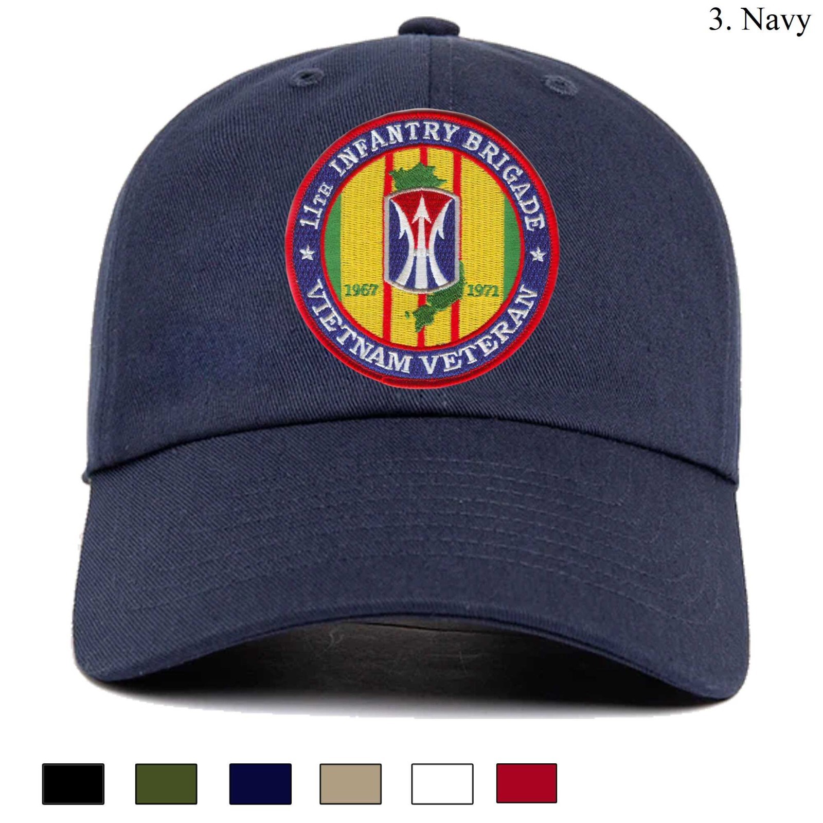 Embroidered Hat 11th Infantry Brigade Vietnam Veteran, Veteran Cap, Gift Idea
