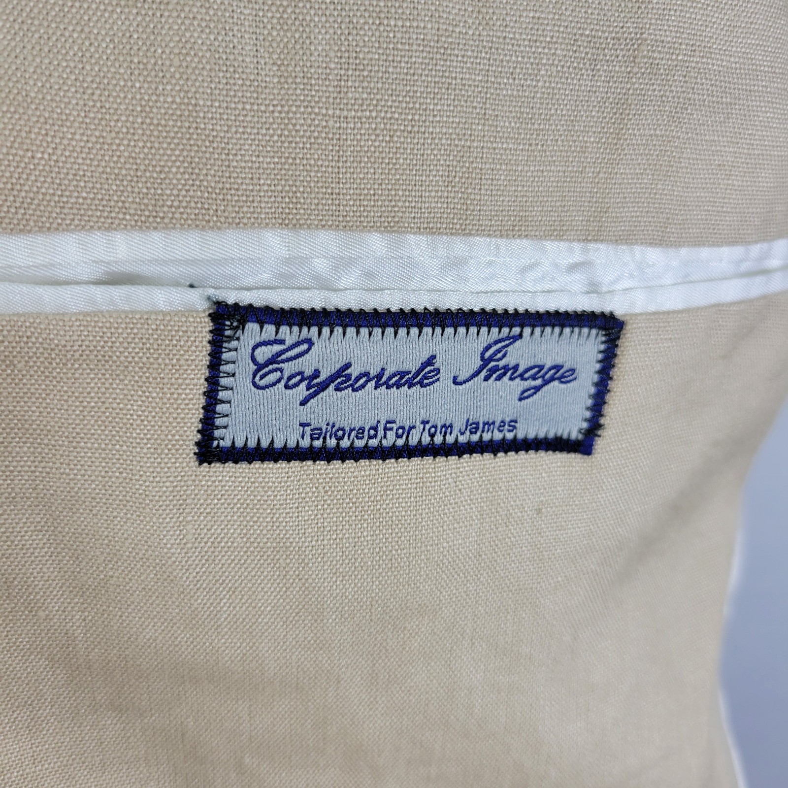 Corporate Image Tom James Men’s Sport Coat Blazer Sugreon Linen 52R SLIM FIT