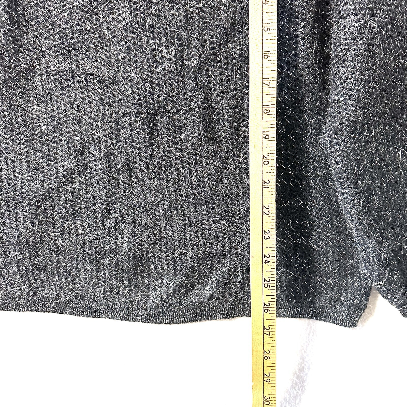 Diane Von Furstenberg 1X Sweater Metallic Mohair Crowl Black Silver Vintage