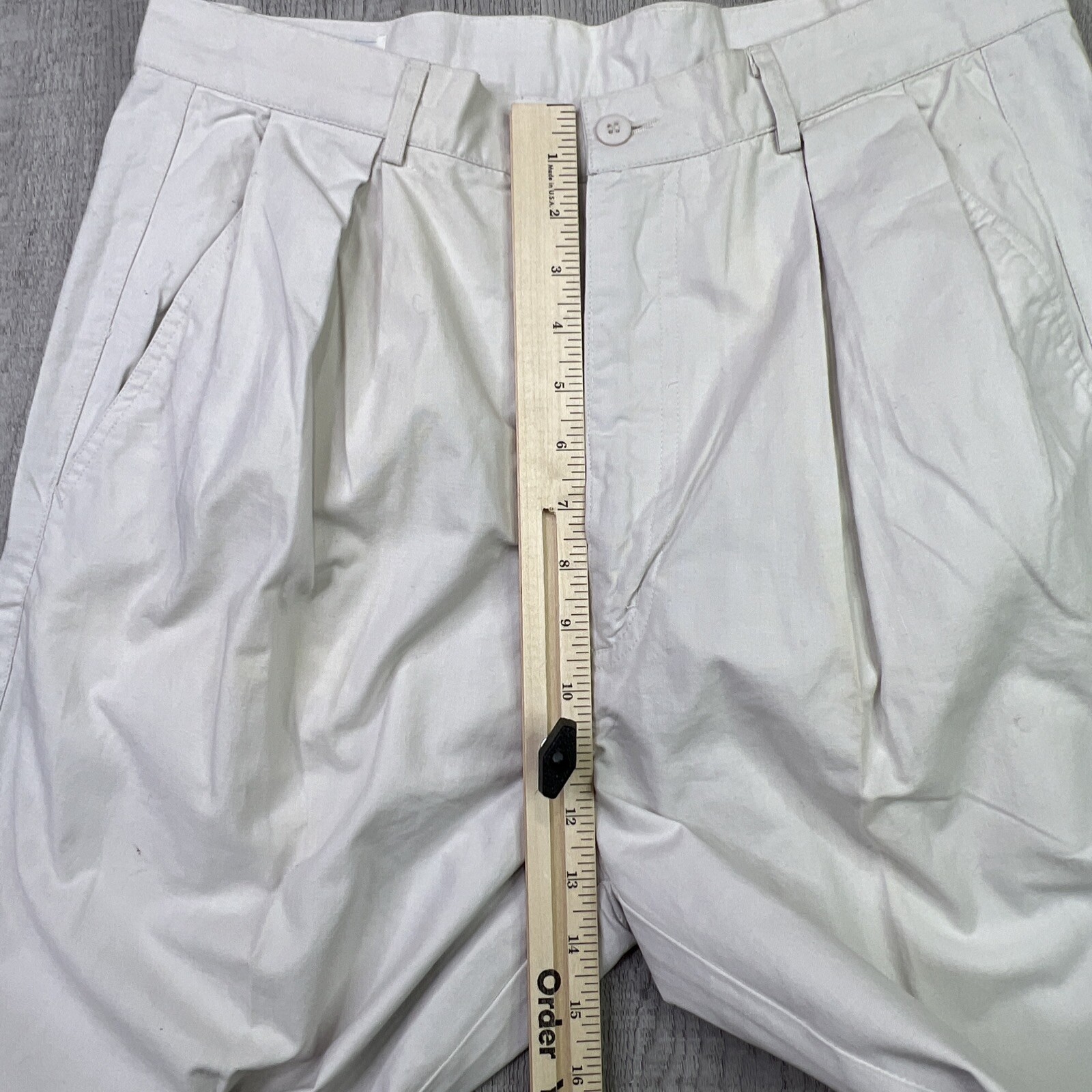 Vintage Nikoata Tokyo New York Mens Pleated Pants 100% Cotton Cuffed White Sz 34
