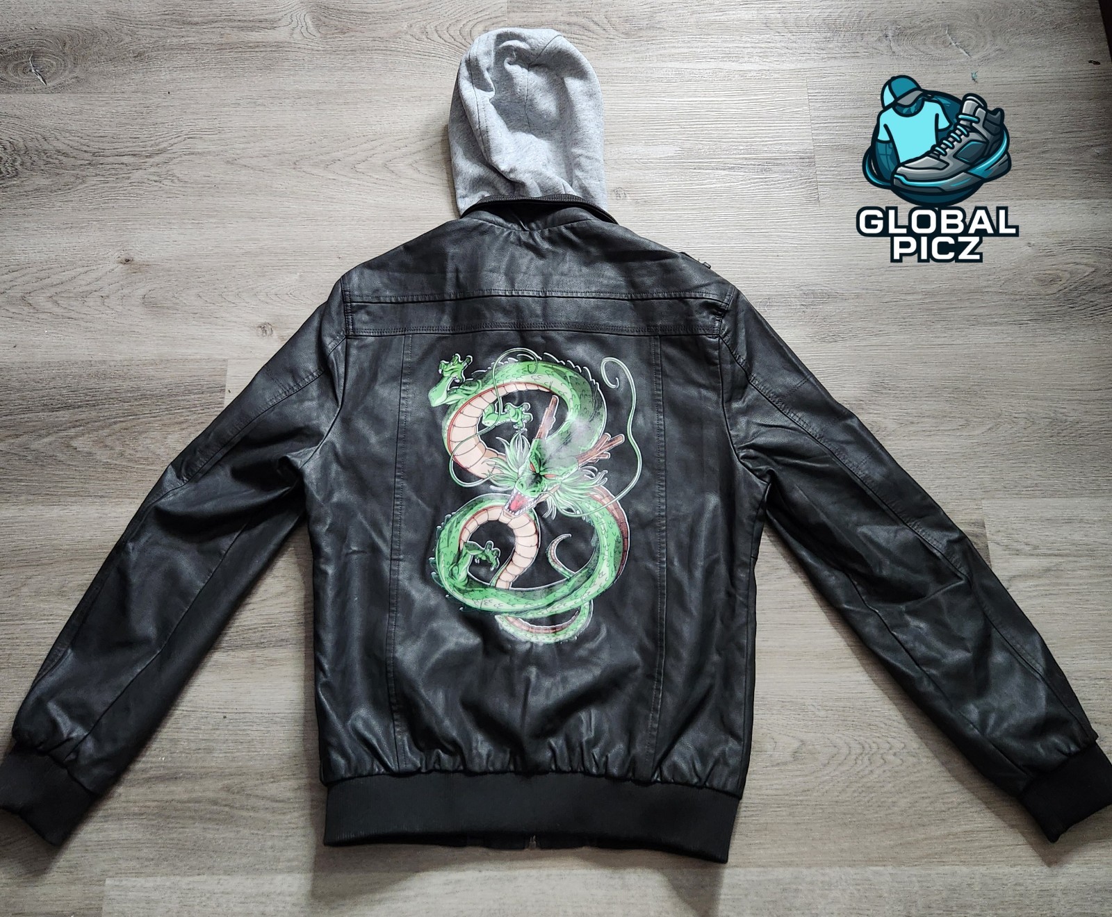 Dragon Ball Z – Shenron Dragon Faux Leather Hooded Jacket Youths Size Medium