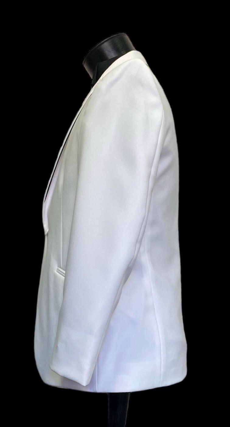 Boy’s Jean Yves White Tuxedo Jacket One Button Modern Fitted Slim Fit- Easter