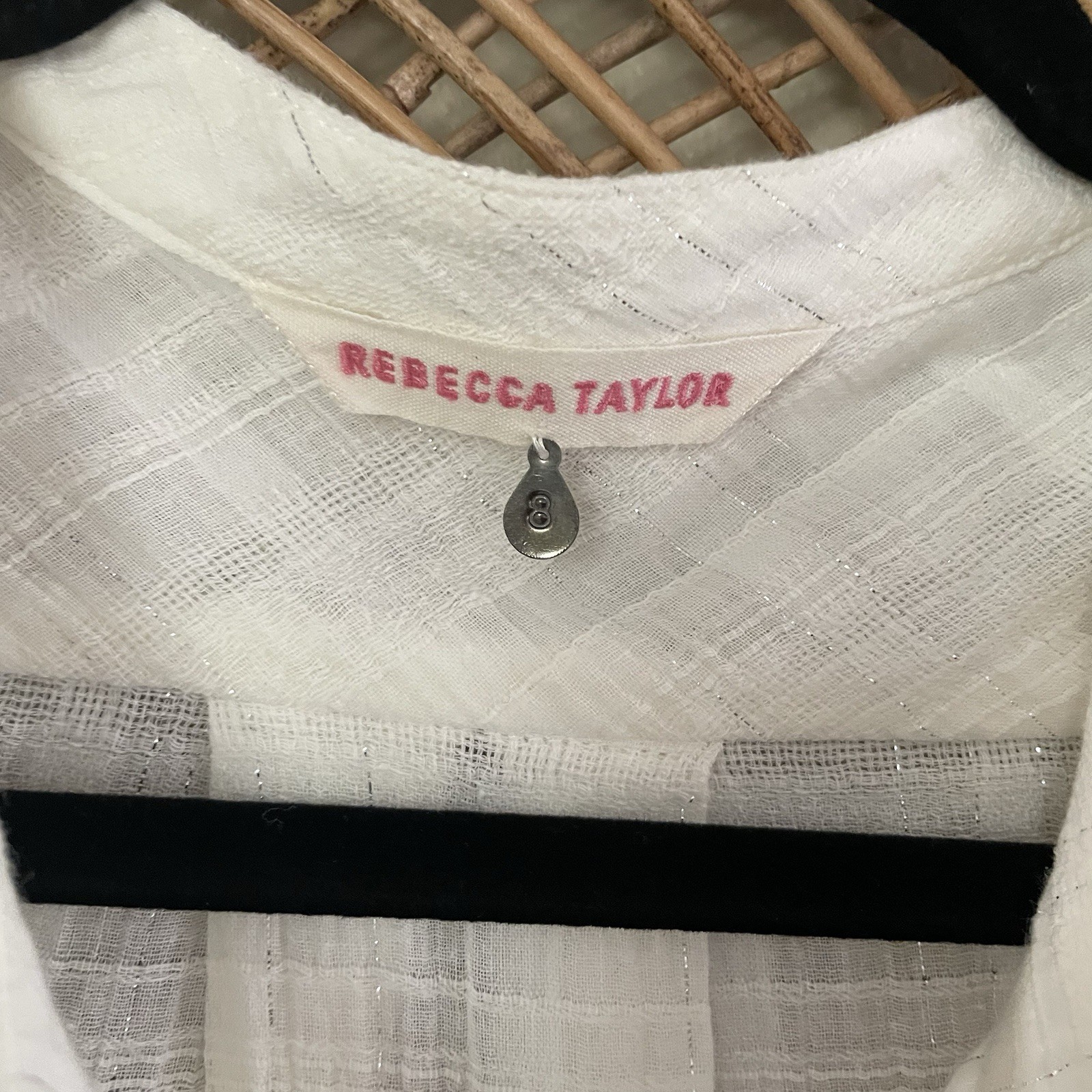 Rebecca Taylor Striped Pintuck Blouse Tunic Beachy Coastal Softgirl Sz 8 B1
