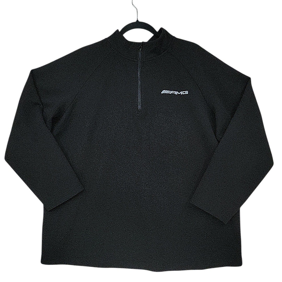 Mercedes-Benz AMG 1/4 Zip Pullover XXL Mens Black Performance Racing Sweater Top