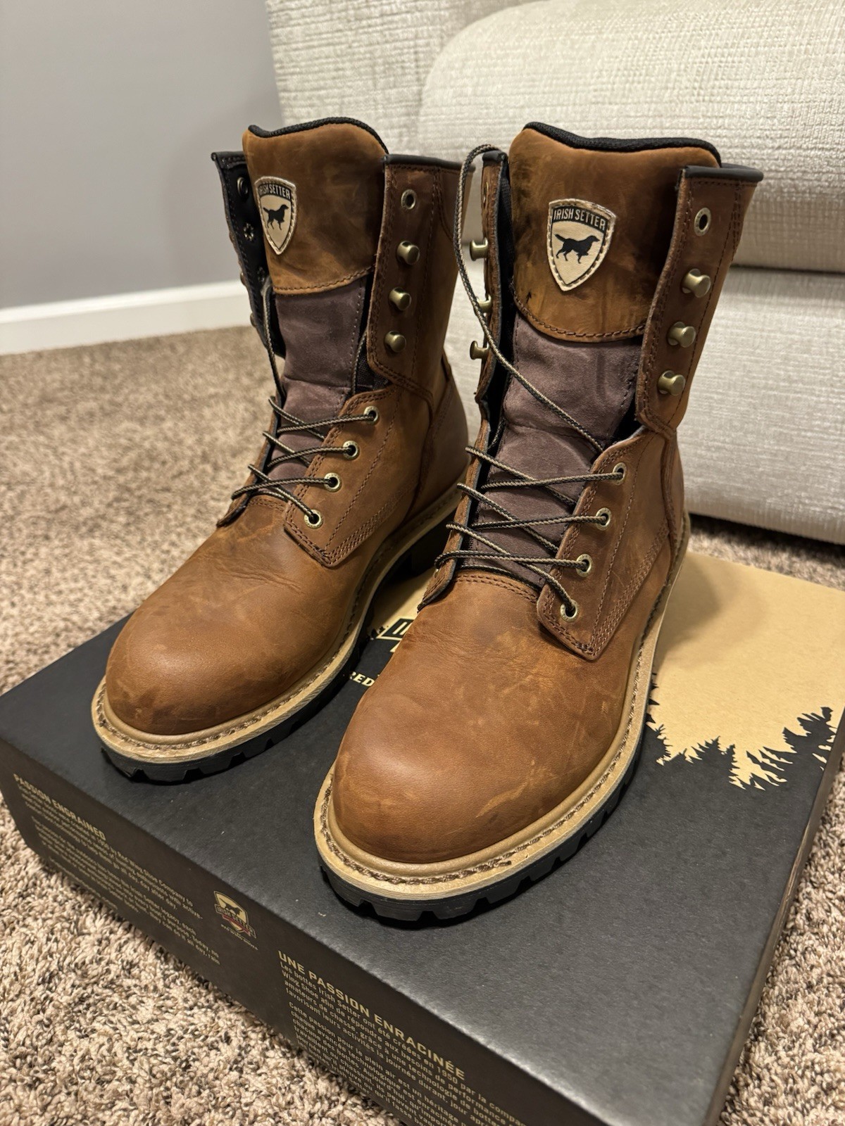 Men’s Irish Setter Mesabi 8” Logger Boots Steel Toe Waterproof Size 9D