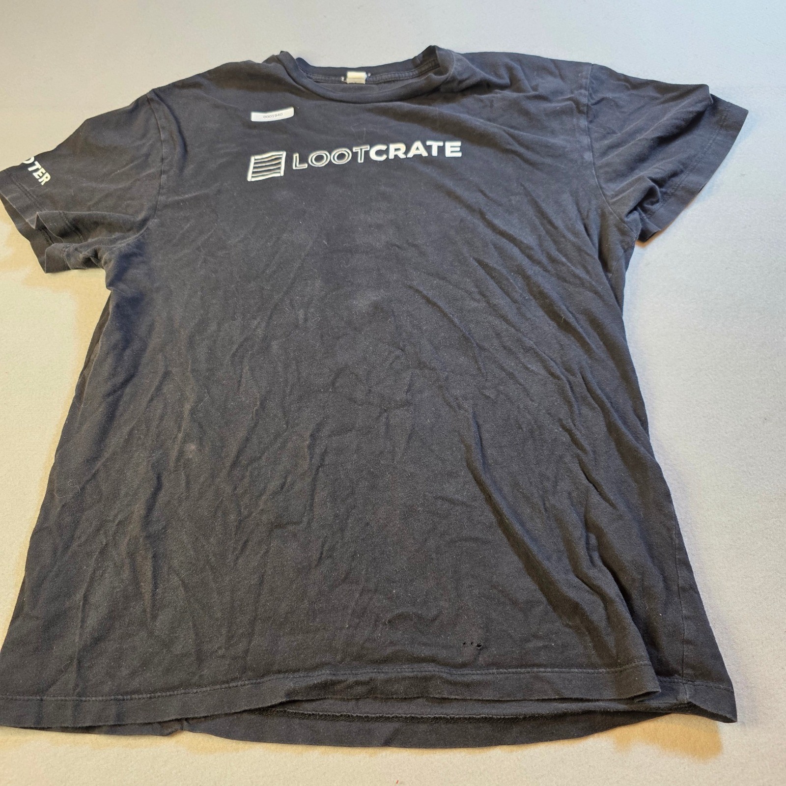 Loot Crate Mens Black Graphic T-Shirt Looter Logo Distressed Streetwear Tee