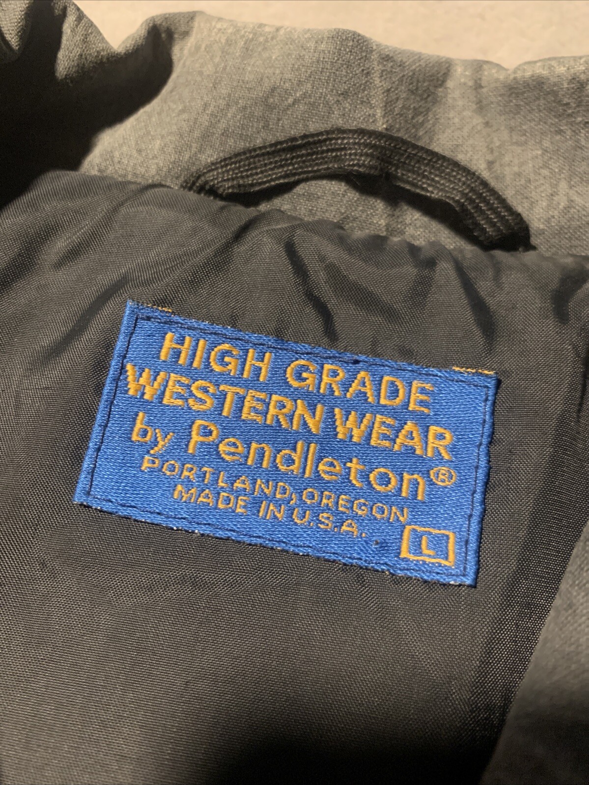 Vintage Pendleton High Grade Western Wear Aztec Jacket Mens Large Gray Made USA