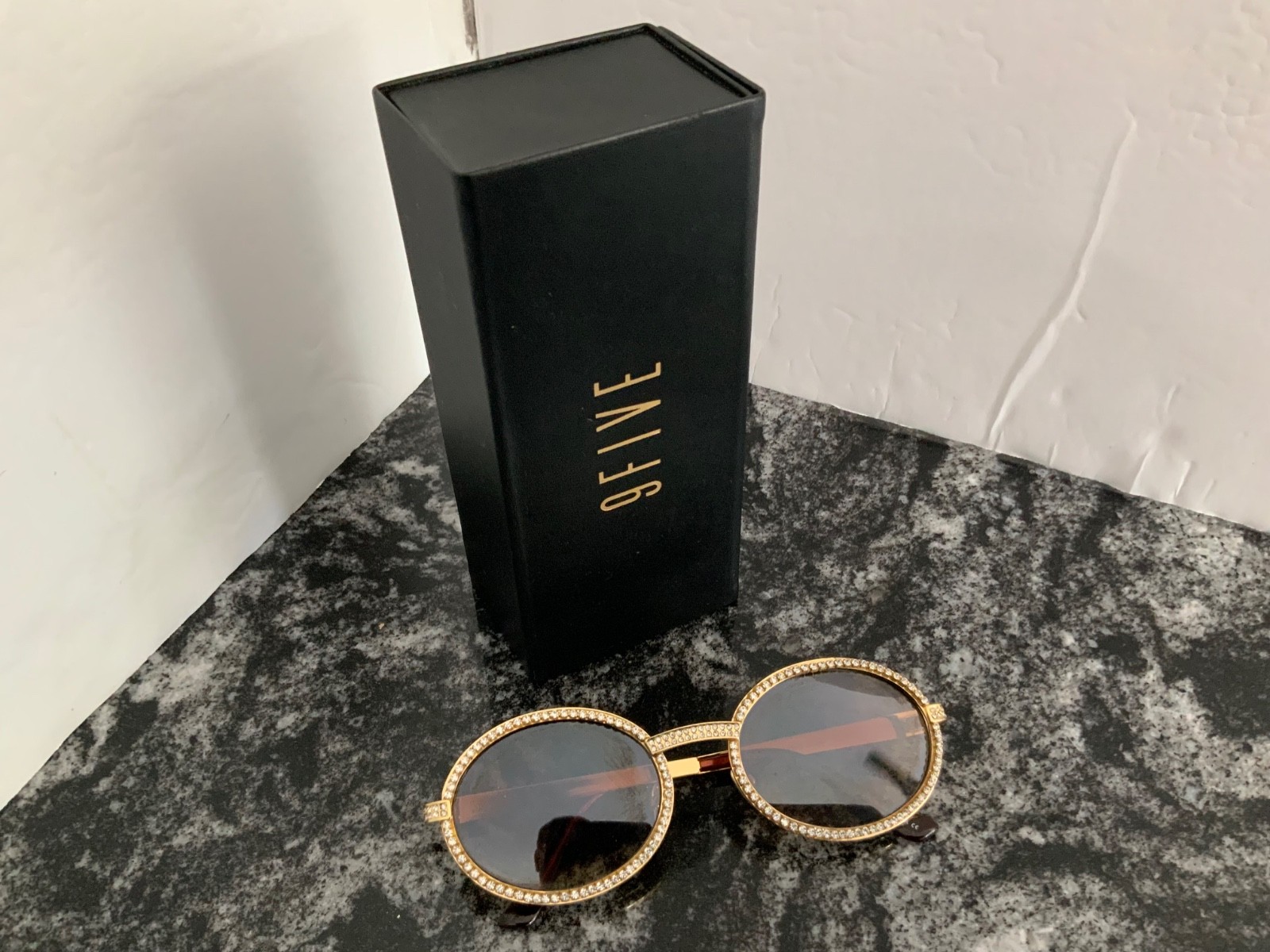 9FIVE 24k Gold Sunglasses CR-39 with box and original sales order w/small flaw
