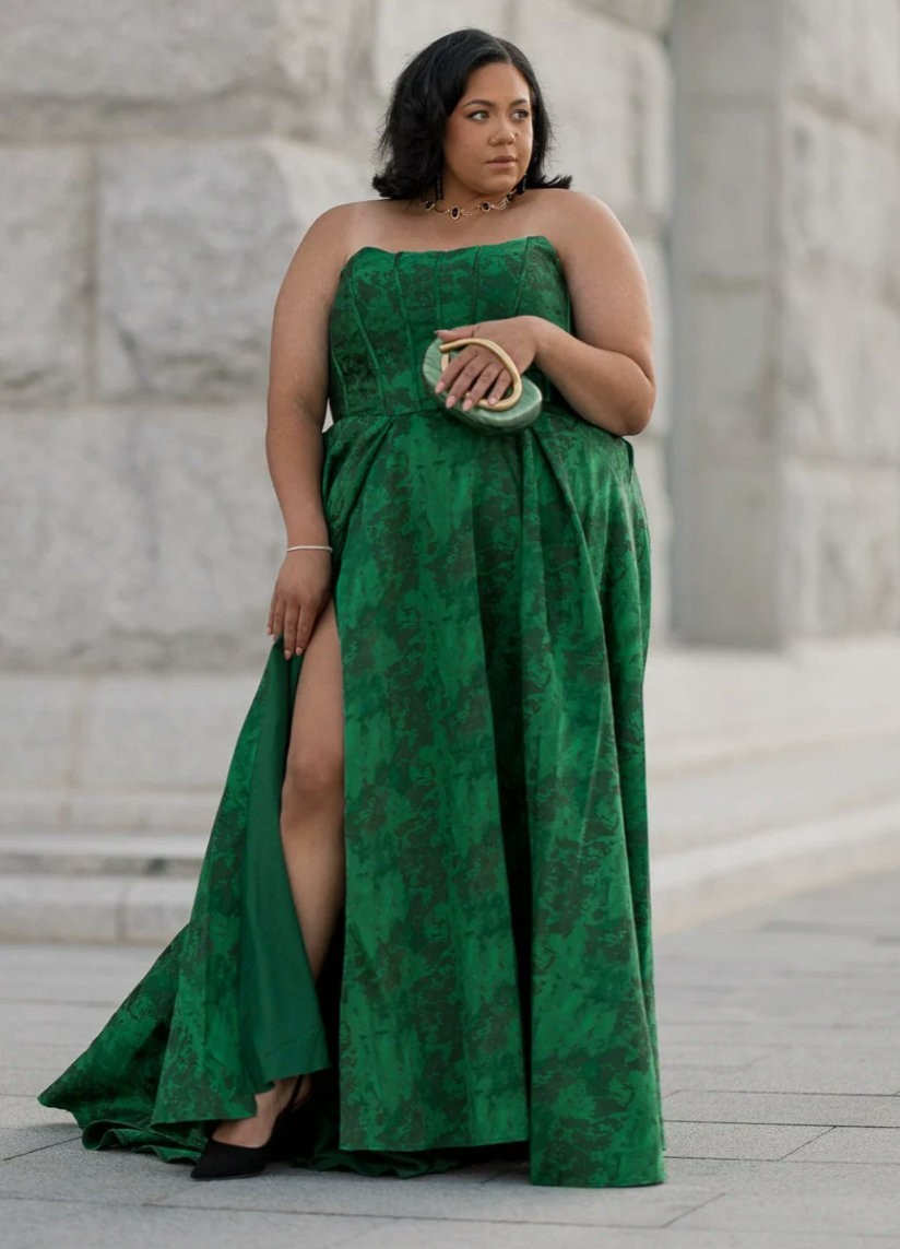 Rayne Dress In Emerald By JessaKae Plus