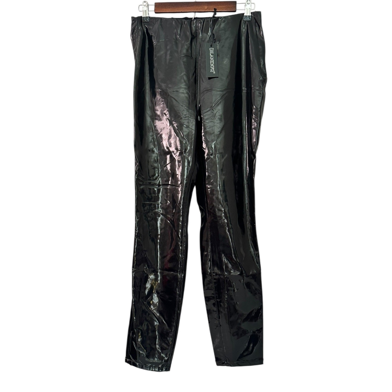 BLANK NYC Womens Size 29 Black Vegan Leather Hot Pants Leggings Latex NWT Grease