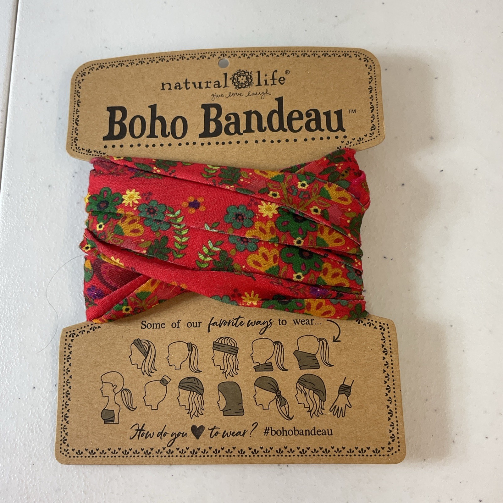 New Red Floral Heart Natural Life Boho Bandeau Pretty floral karma