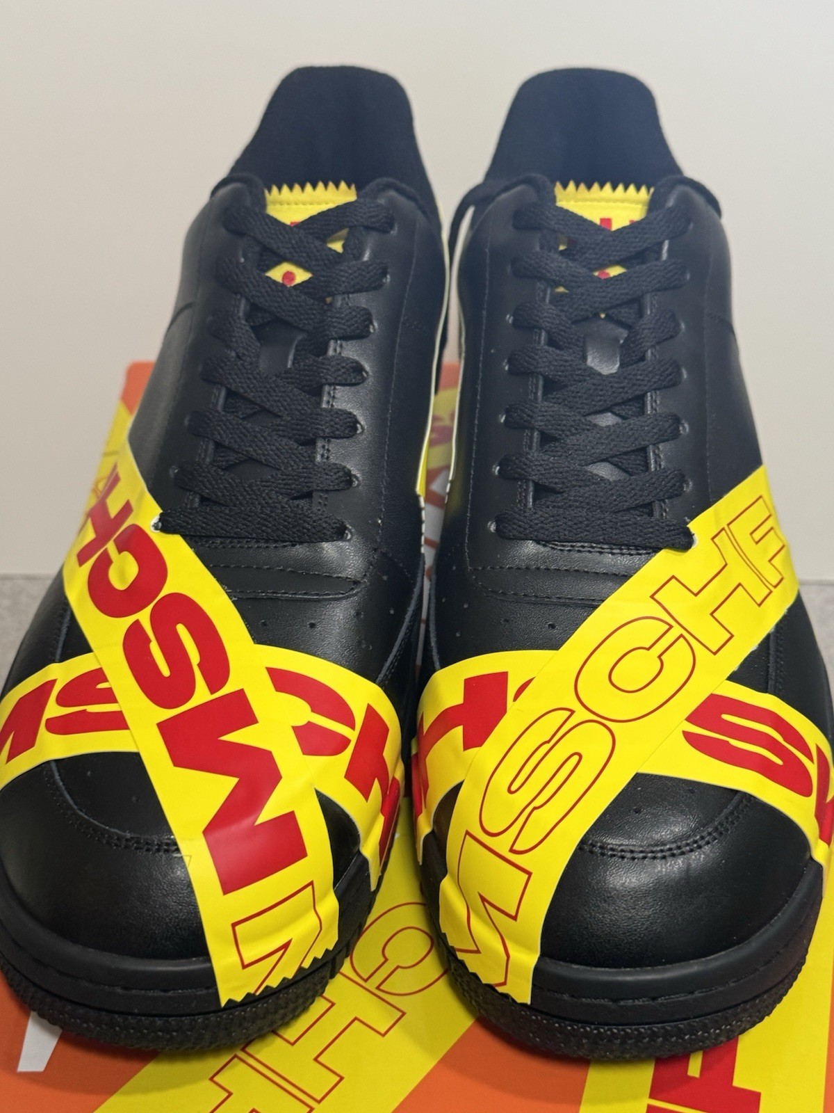 Size 13 – MSCHF X TAP3 Shoes Black Yellow MSCHF-007 NEW