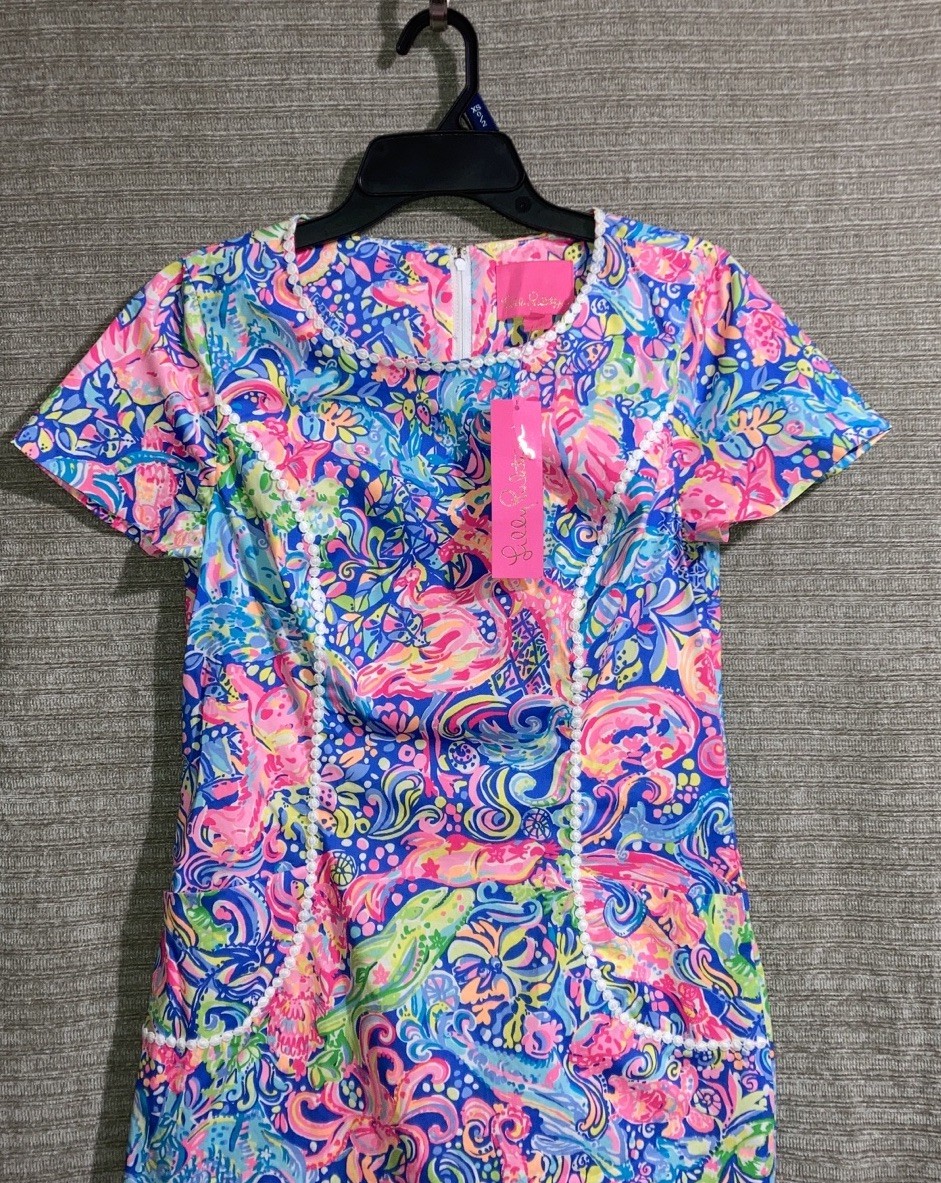 Lilly Pulitzer Coralynn Dress New Pop Up 60 Animals Colorful Pockets Women’s 4 .
