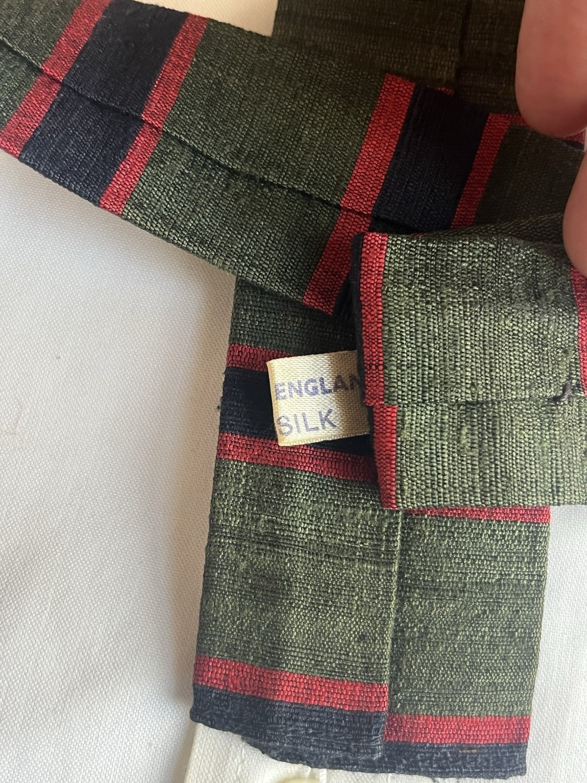 Vintage 1960s Skinny Tie Mod Striped Silk Made in England Man’s Shop Jamaica 1.7