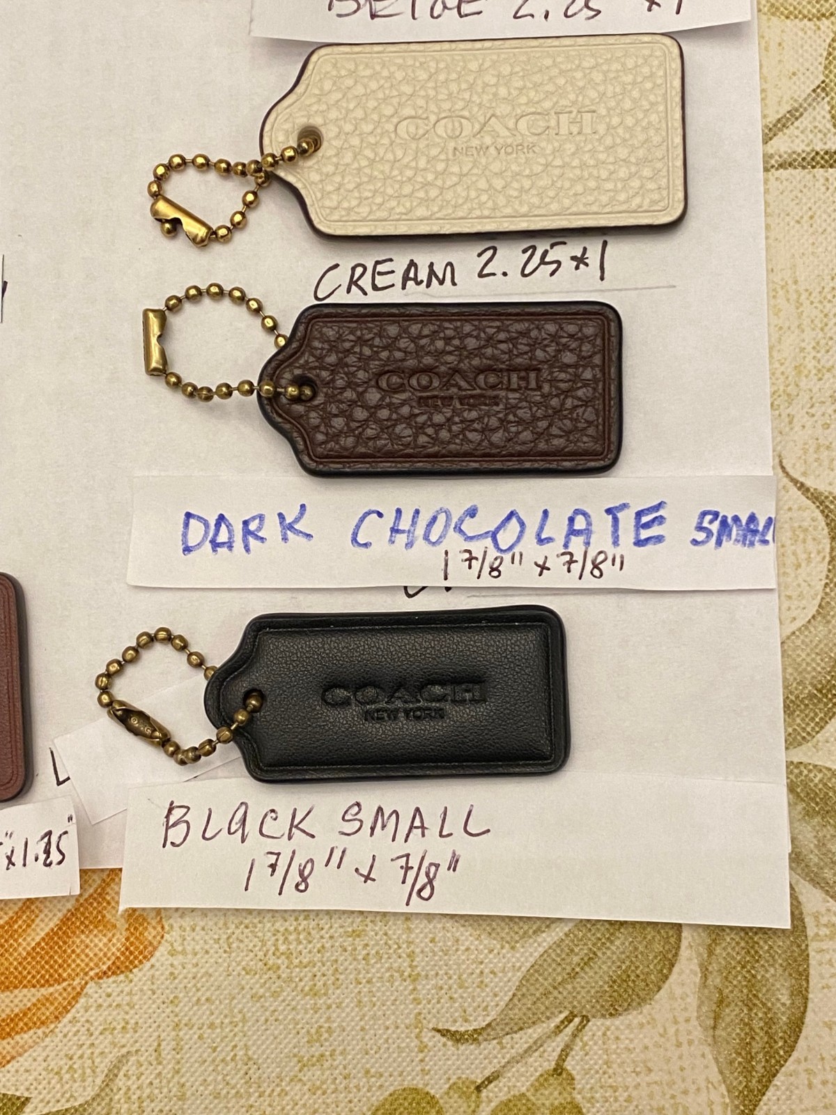 Authentic Coach Handbag Leather Hang Tags Many Different Colors NEW
