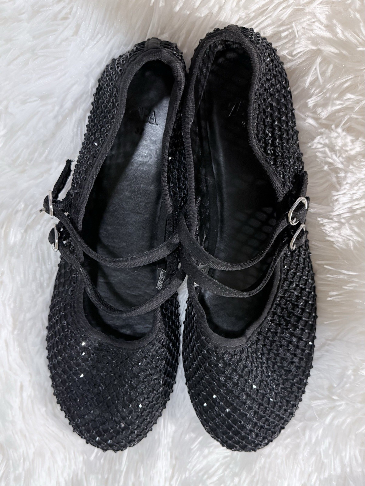 Zara Rhinestone Mary Jane Flats