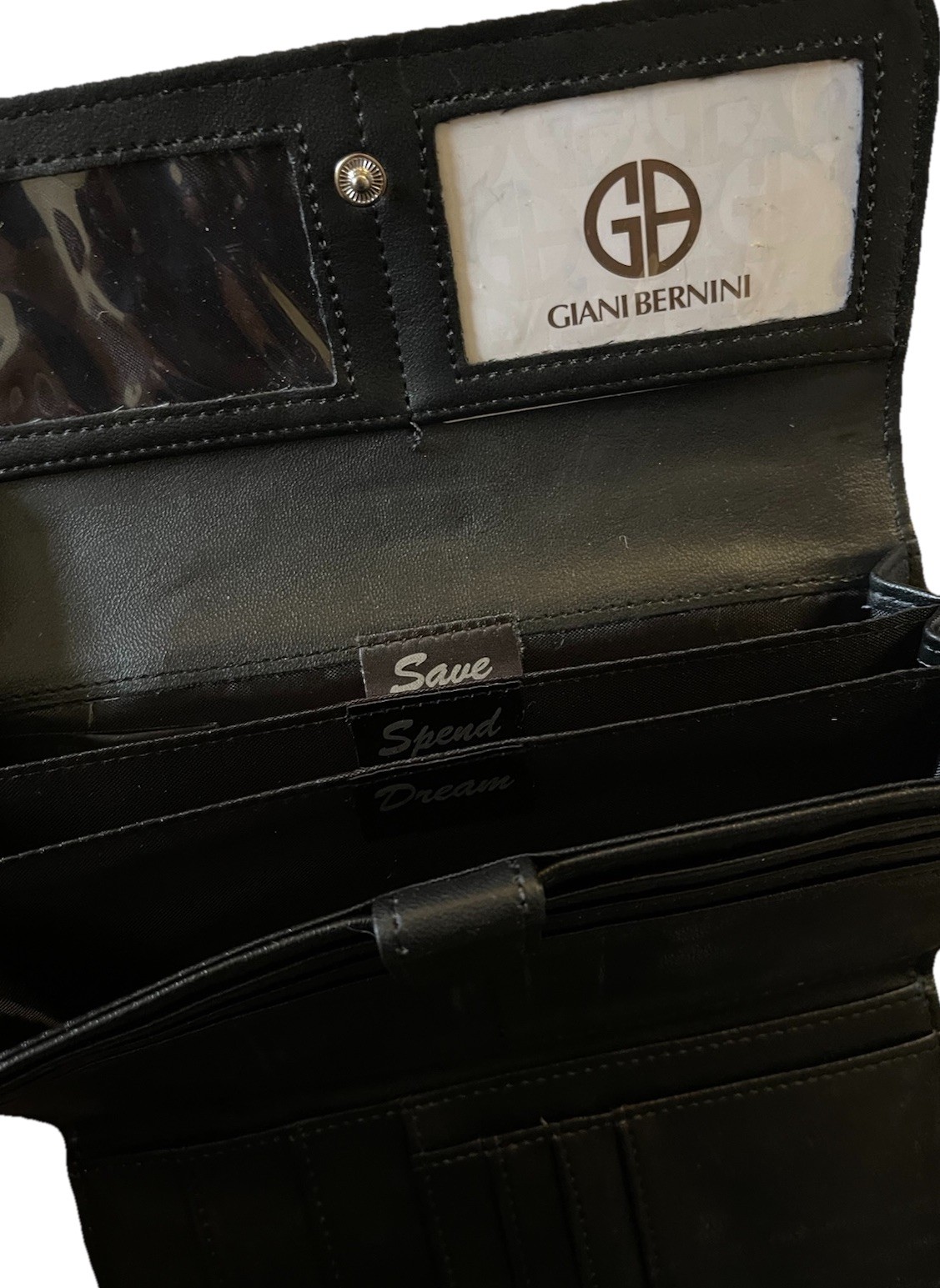 Giani Bernini Black Women’s Checkbook Zip-Around Wallet w/ID Window, Cards