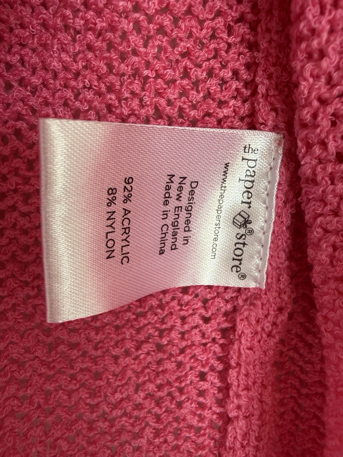 Mia & Tess Pink Open Knit Hooded Pullover Sweater Button Drawstring L