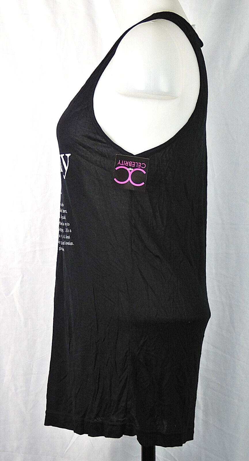 NEW NWT Celebrity Defined Black Tank Top Celebrity Dance Competitions OS