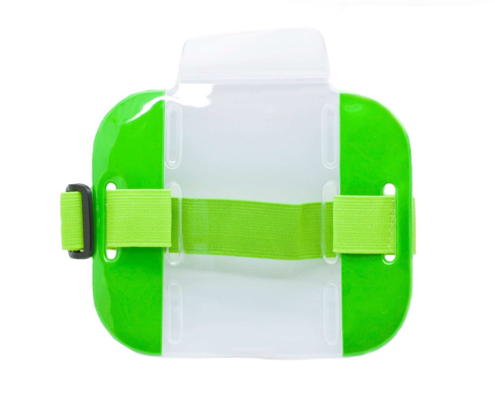 High Quality Reflective Arm Band Photo ID Badge Holder Vertical w/ Elastic Band