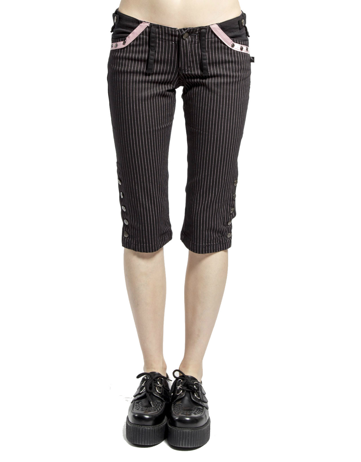 TRIPP PARADE GOTHIC PUNK ROCKER SKATE BIKER TATTOO CAPRI SHORTS PANTS IS6776P