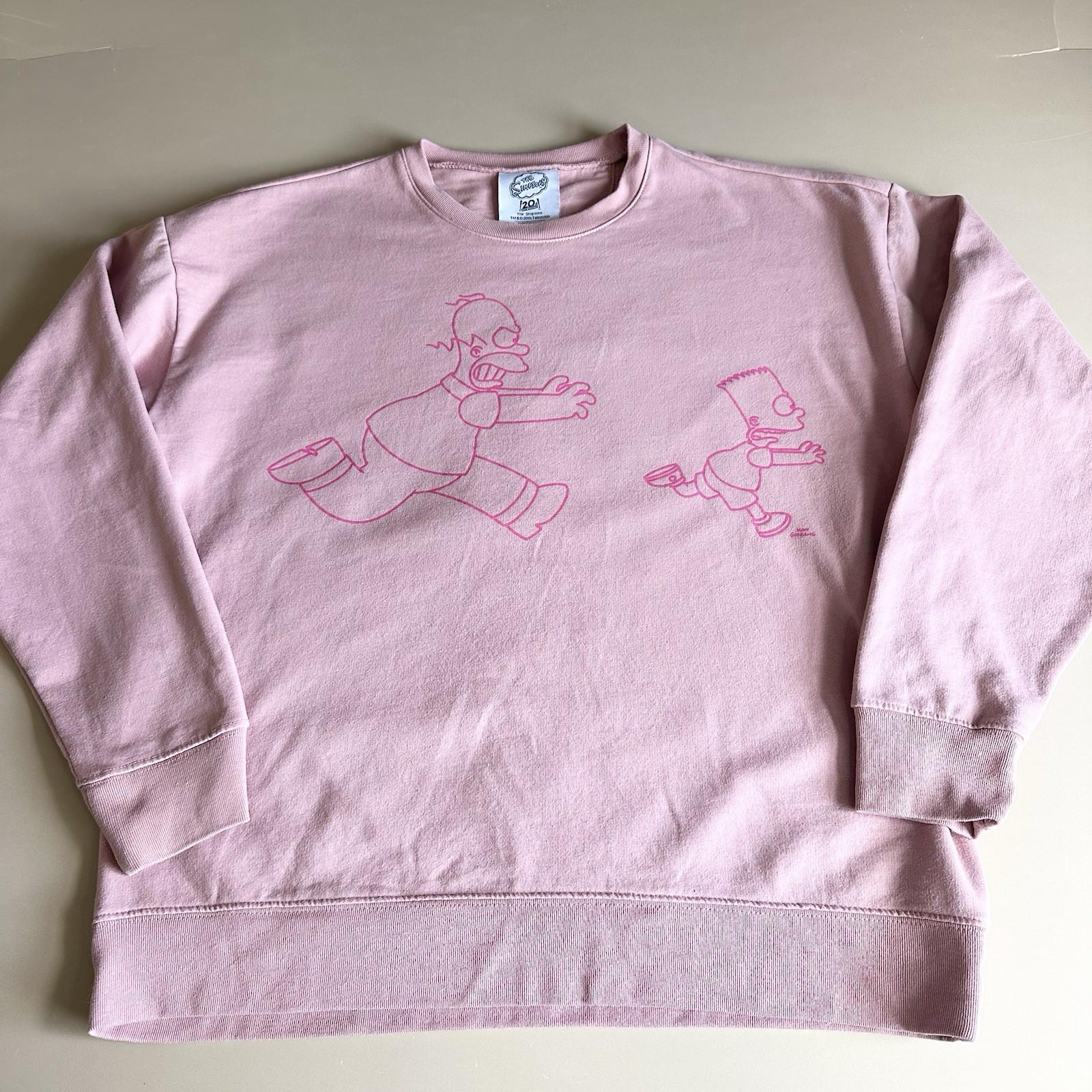 The Simpson’s 20th Television Matt Groening Sweatshirt Pink Sz L Gender Neutral
