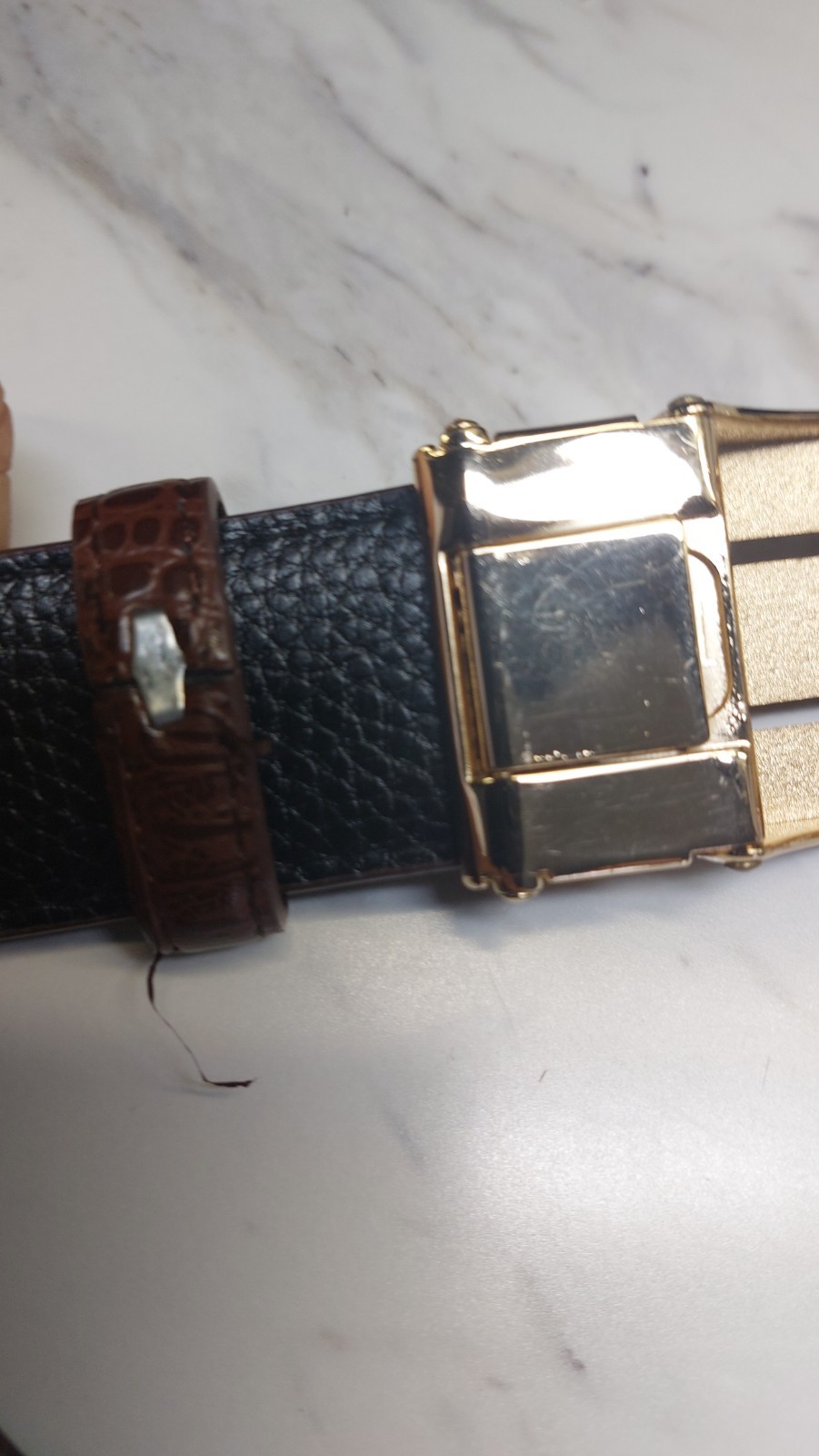 Brown Alligator Crocodile Print Leather SKIN MEN’S Belt 47″ 1 3/8″