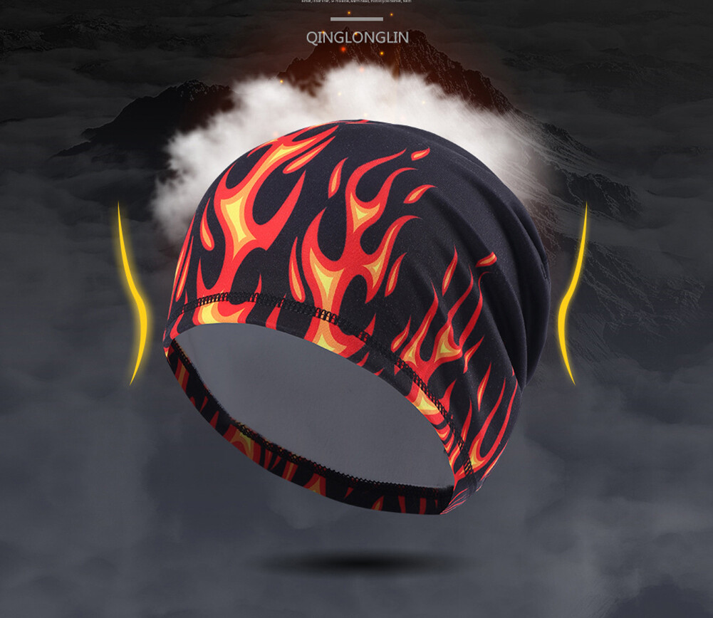 Winter Skull Caps Moisture Sweat Wicking Thin Fleece Hat Cycling Helmet Beanies