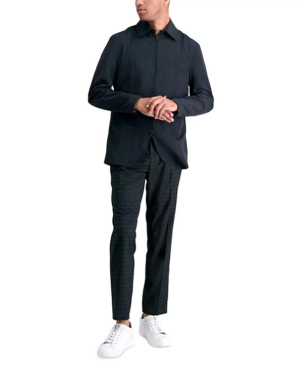 Kenneth Cole Reaction Men’s Pants Gabardine Skinny Fit Stretch 34W 32L Plaid