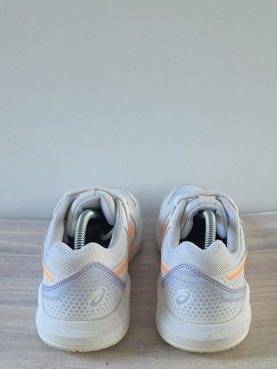 Asics Gel Dedicate 8 Womens Pickleball Court Sneaker Shoe White Orange Size 8