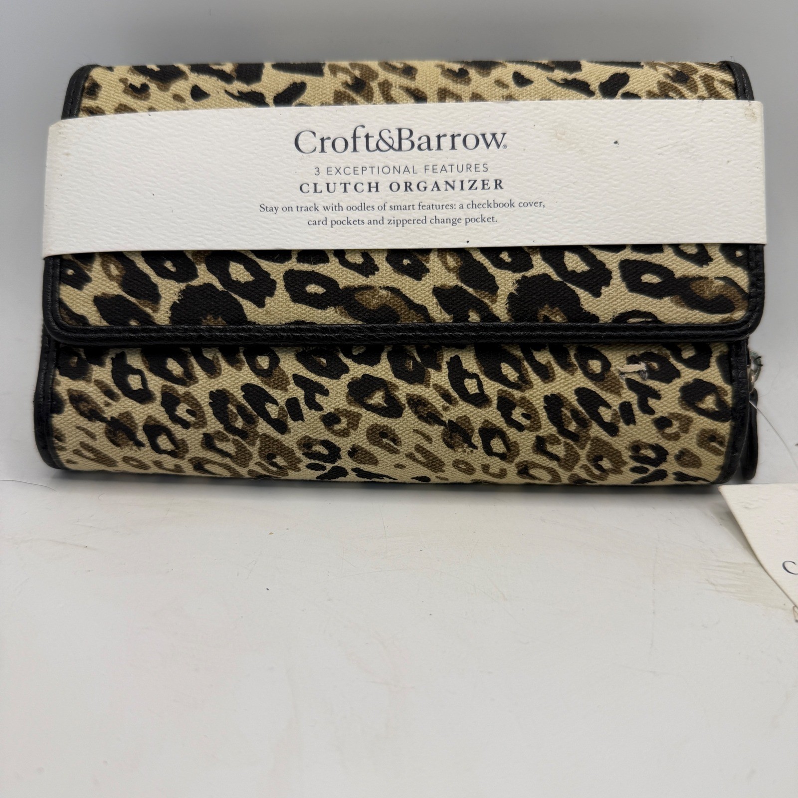Croft & Barrow Leopard Print Clutch Organizer Wallet New Animal Print 41B475/99K