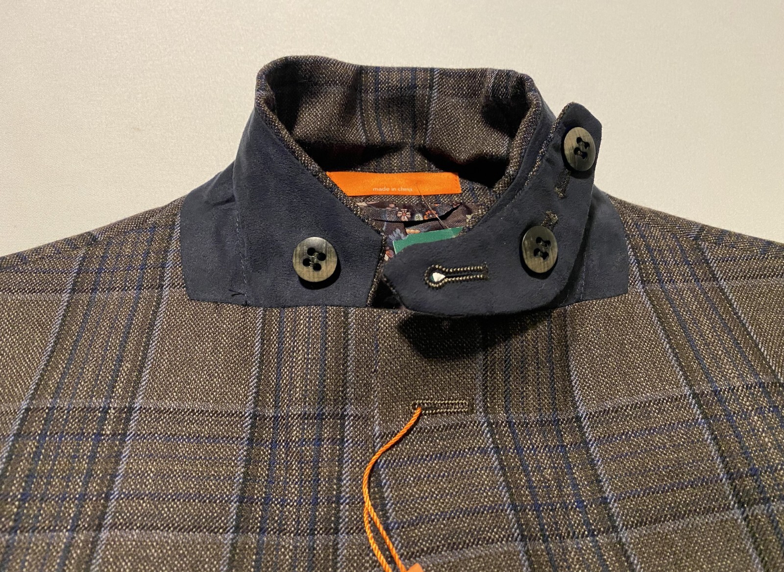 NWT Tallia Vocca Slim Halflined Plaid Men’s Sportcoat Jacket 100% Wool Size 38R