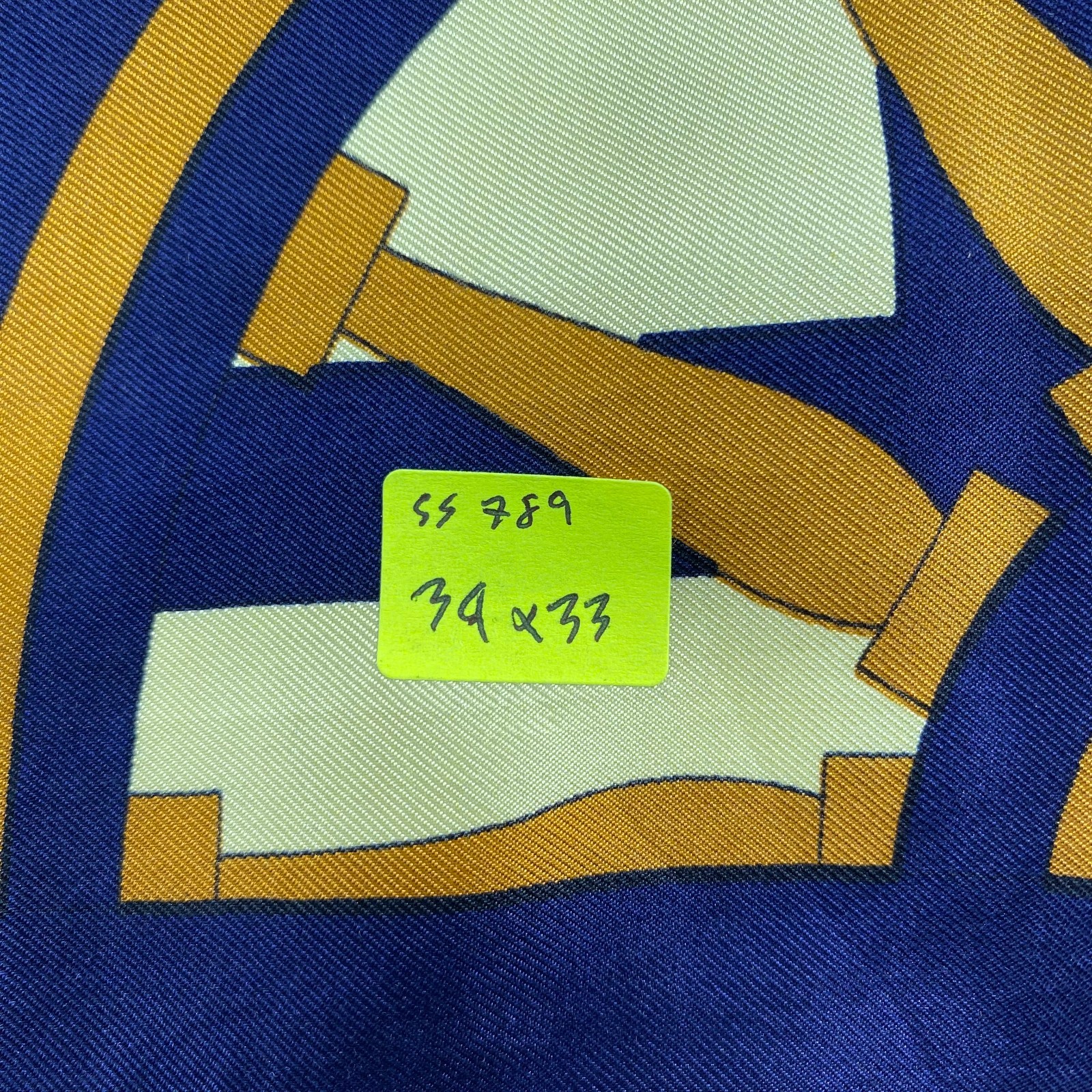 Vintage Les Deux Ancres Nautical Silk Scarf Marine Compass Anchor Navy Yellow