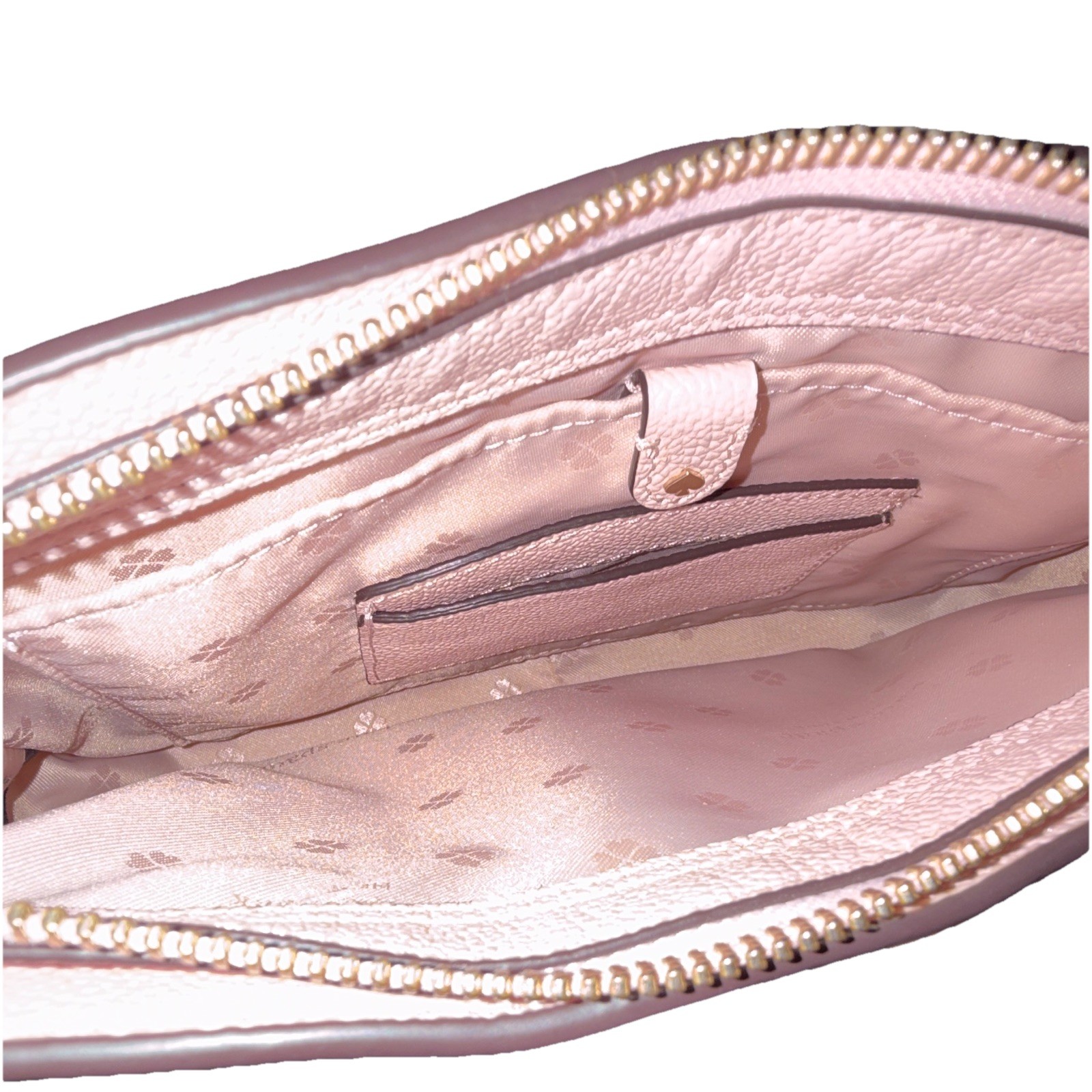 kate spade new york Pink Pebbled Small Crossbody Detachable Strap Zip Pockets
