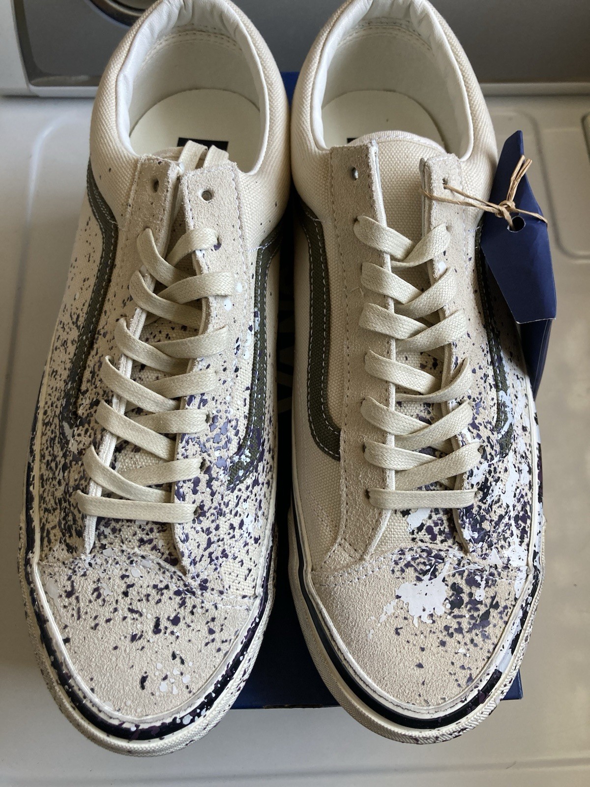 Vans Premium Old Skool 36 Paint Splatter Turtledove Size 11.5 (Fast Ship)