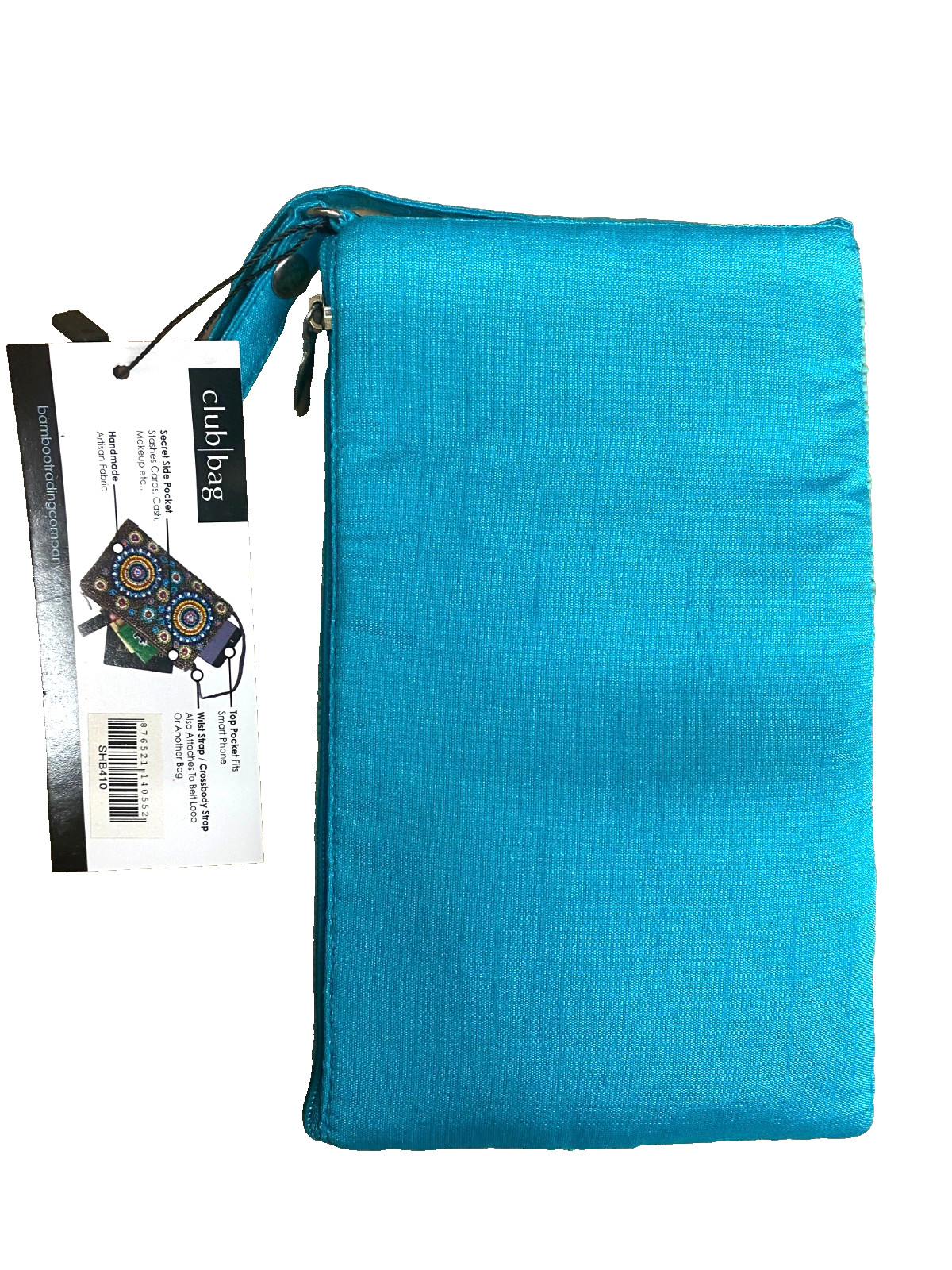 Bamboo trading Company Club Bag Pineapple Teal Blue NWT * Free ship