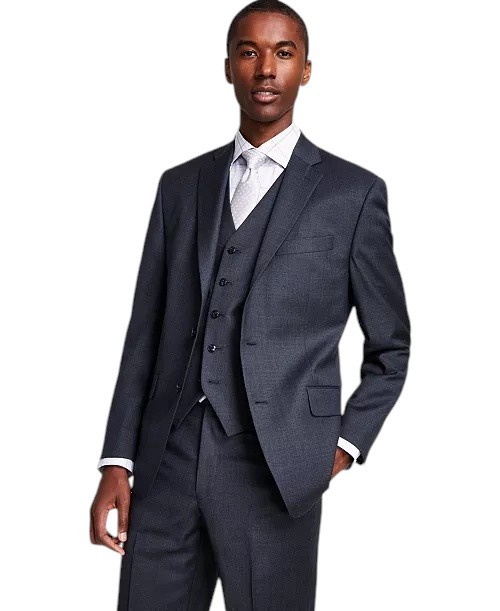 Michael Kors Mens Classic fit Suit Jacket Blazer 46 R Mid Grey Solid Wool