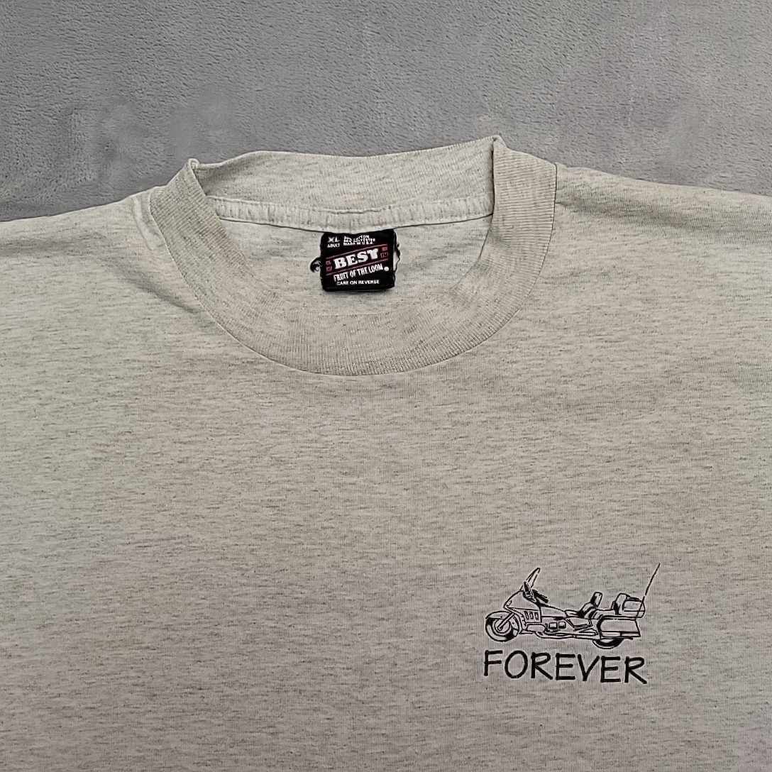VTG Motorcycle Shirt Men XL Gray Forever Biker Made In The USA Single Stitch Tee