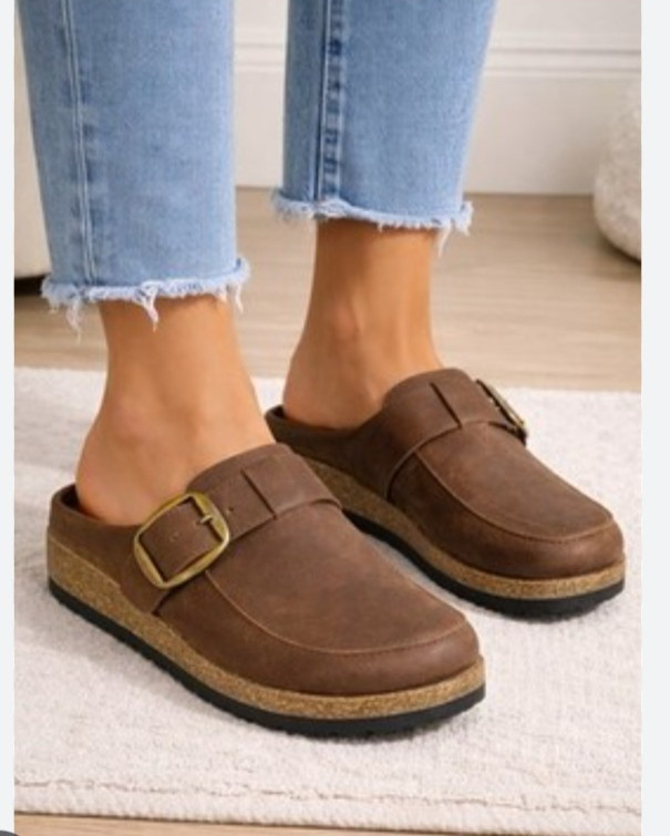 Mountain Sole White Mountain Brown Clogs Womens Size 10 Buckle Slip On Comfort