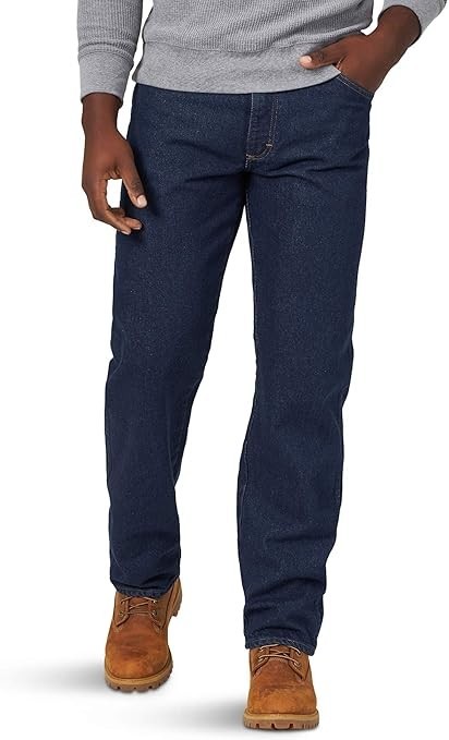 Rustler Men’s Blue Classic Relaxed Fit Jeans – 34W x 32L