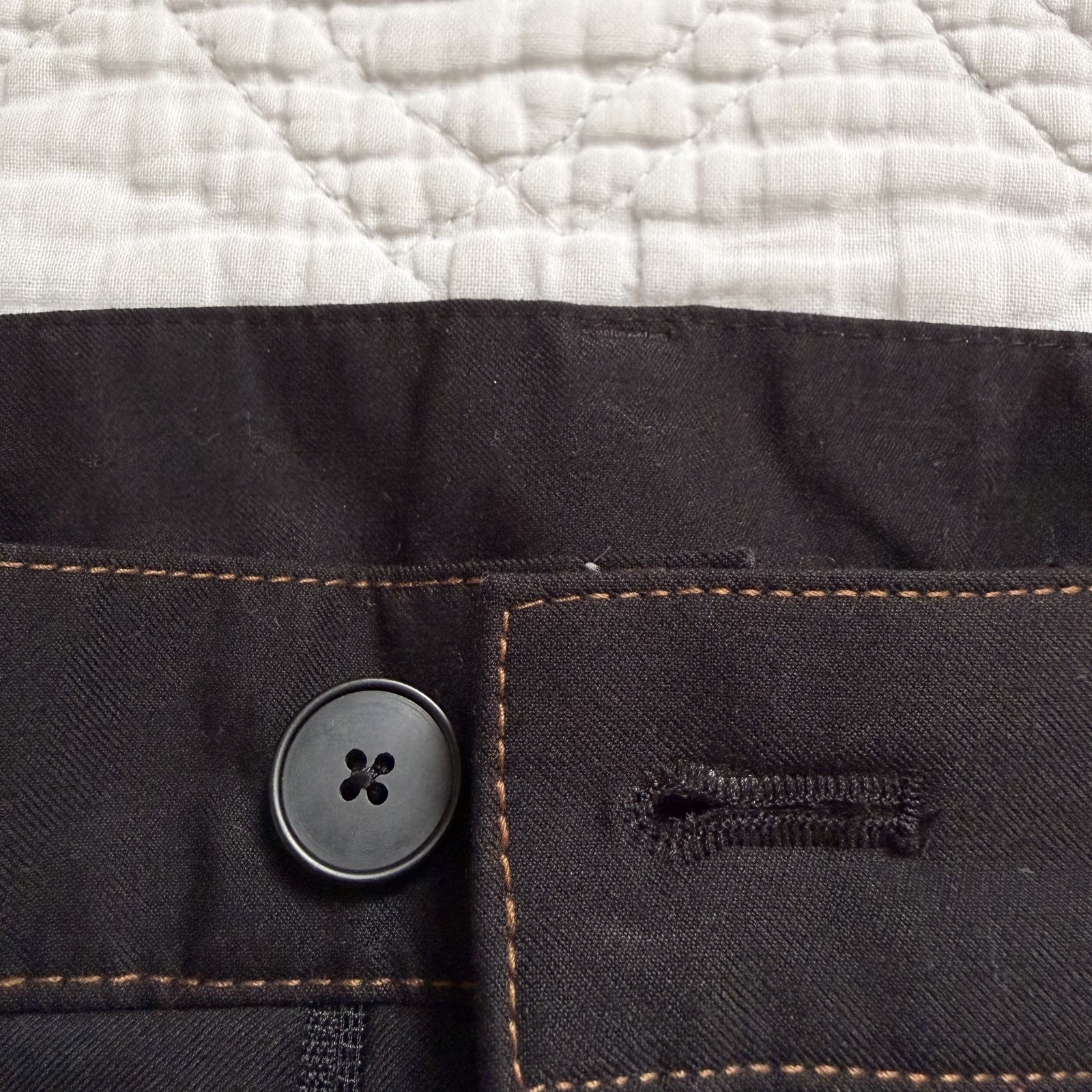 8 Seconds Contrast Stitch Relaxed Straight Pants Black Size 82 cm (32 in)