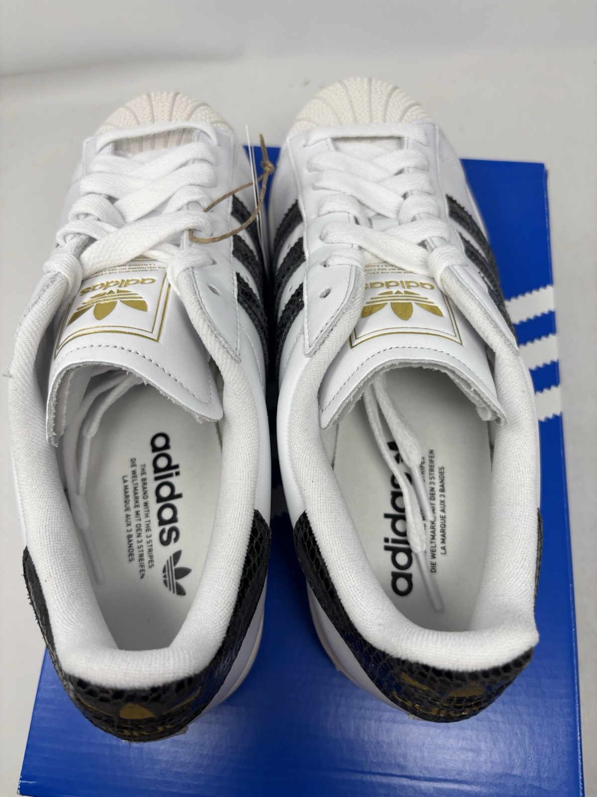 Adidas Superstar II White Black Snakeskin Casual Sneaker JP8162 Women’s Size